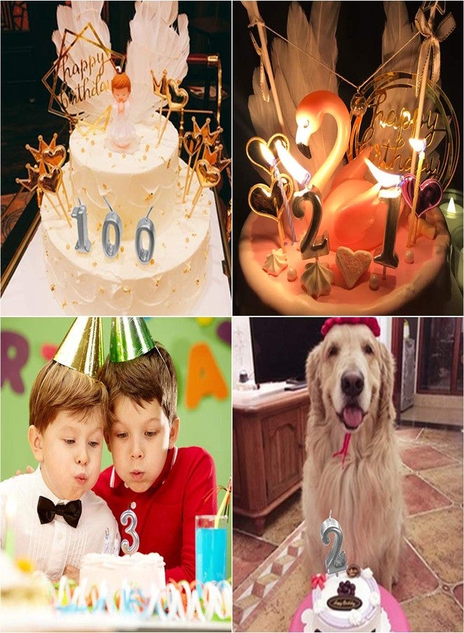 XNOVA 2nd Birthday Candle Two Years Silvery Happy Birthday Number 2 Candles for Cake Topper Decoration for Party Kids Adults Numeral 20 23 12 26 29 21 27 62 25 - Image 3